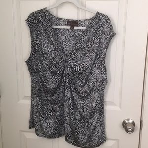 Black and Grey Leopard Print Tank Top
